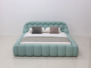 Cama <span class=keywords><strong>King</strong></span> Size Moderna Tapizada en Terciopelo |   Base de Cama Tapizada de Lujo para Recámara Principal |   Fabricante OEM Personalizado - Product Image 3