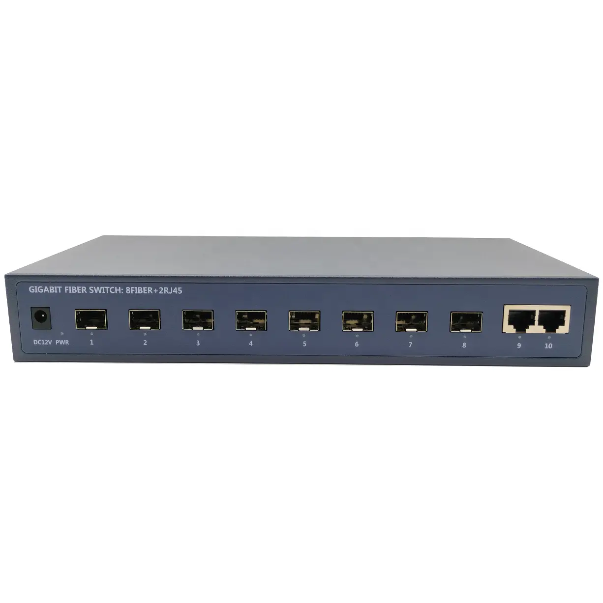 Commutateur d'agrégation 8-10/100/1000M fibre optique avec commutateur Ethernet de bureau à liaison montante RJ45 2 Gigabit