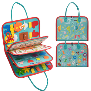 Si sentiva occupato a bordo della borsa del libro del bambino educativo Montessori sensoriale della scheda di apprendimento pieghevole abilità motoria si sentiva occupato tavola per il bambino - Product Image 5