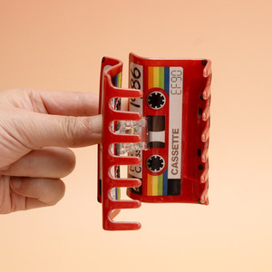 กิ๊บติดผมรูปเทปคาสเซ็ตสไตล์วินเทจ ปี 1986 แฟชั่นสำหรับผู้หญิง - Product Image 3