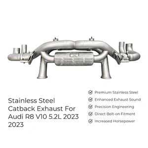 Unité de silencieux arrière en acier inoxydable Vortex Precision avec pare-chaleur pour Audi R8 V10 5.2L 2023 (remplacement) - Product Image 1