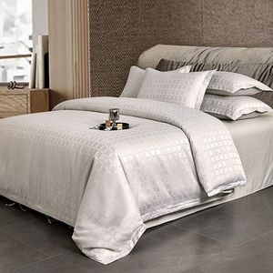 Parure <span class=keywords><strong>de</strong></span> lit 100 % coton blanc 300 fils/cm² en satin Jacquard « Château dans le ciel », douce, lisse et luxueuse, sur mesure, vente en gros - Product Image 2