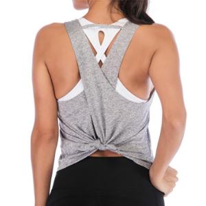 Camiseta sin mangas deportiva para Yoga, camiseta sin mangas con espalda cruzada para gimnasio, camiseta atlética de corte seco para fitness, camisa de entrenamiento para yoga - Product Image 4