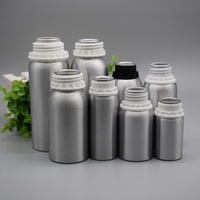 Bouteille cosmétique en aluminium tailles 50ml-1200ml avec couvercle à vis antivol mis en bouteille séparément pour les huiles essentielles