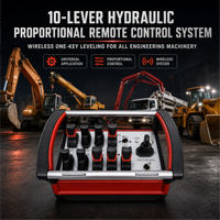 Système de commande à distance hydraulique proportionnel NOMI 10 leviers, nivellement sans fil à une touche pour toutes les machines d'ingénierie.