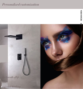 Moderno Grifo Mezclador de Ducha Montado en la Pared de Color Negro con Manguera de Mano, Accesorio Ecológico para Cocina y Baño - Product Image 3