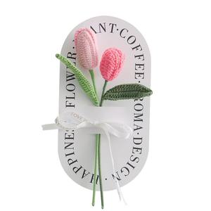 Flores de tulipán tejidas a mano con hilo, accesorios creativos para bodas, adornos hechos a mano, flores tejidas, regalos de San Valentín - Product Image 5