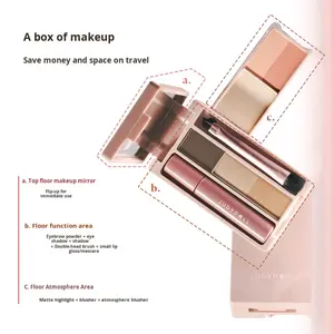 Palette de fards à paupières miniatures Judydoll <span class=keywords><strong>Orange</strong></span> Flower Palm Box Modèle 1306 Fabriquée à Shanghai Maquillage de voyage complet et <span class=keywords><strong>portable</strong></span> pour le quotidien - Product Image 3