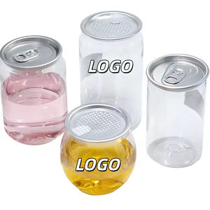 Prix de gros usine – Nouvelles canettes transparentes jetables pour bubble tea, café, jus et autres boissons en plastique PET - Product Image 1