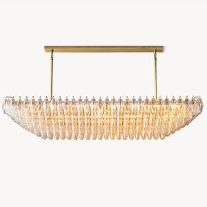 74" Large Rectangular Clear Glass Chandelier For Extra Long Dining Table Italian Restaurant Luxury Chandelier - Product Image 6