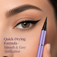 Stylo Eyeliner Liquide Violet à Pointe Ultra Fine, Suivez les 4 Étapes Simples du Contour des Cils à l'Extrémité Extérieure pour un Maquillage des Yeux Parfaitement Défini