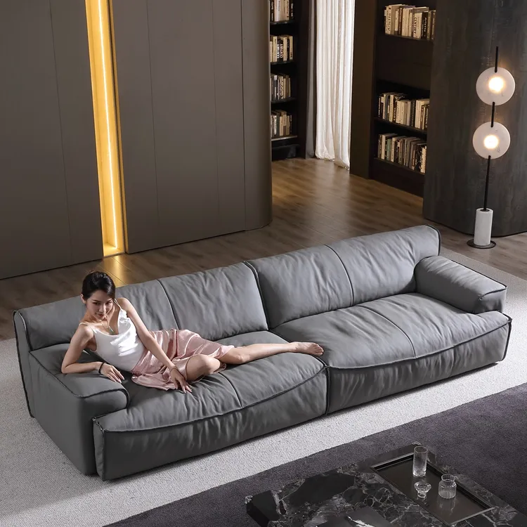 Couch Woonkamer Sofa Italiaanse Stijl 2 Zits 3 Zits Bank Moderne Aangepaste Lederen Met Zachte Kussen Bank 3 Zits