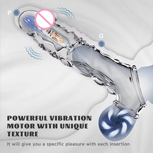 Best-selling men's transparent mace <b>vibrating</b> crystal set softcore couple toys sex toys with strong comfort - Product Image 6