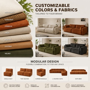 Sofá seccional modular de pana comprimido al vacío, con rayas, combinación libre, sofá comprimible para sala de estar, apartamento, hogar - Product Image 5