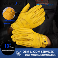 Gants de moto en cuir de mouton, doigts entiers, compatibles écran tactile, certifiés CE, antidérapants, course tout-terrain, fermeture à boucle, unisexe, OEM