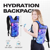 Sac à dos d'hydratation avec poche à eau de 2 L, léger et isolant, idéal pour les festivals, les raves, la randonnée et l'escalade