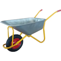 Brouette robuste galvanisée, capacité 85L, chariot de jardin avec pneu pneumatique pour jardin, ferme, transport de matériaux de construction