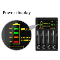 PUJIMAX Chargeur de batterie intelligent à charge rapide Cellule AAA AA rechargeable par USB avec affichage de puissance pour l'utilisation du microphone
