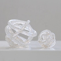 Décoration d'art en verre écologique en forme de boule nouée, design pop art moderne artisanal, décoration d'intérieur, cadeau pour un anniversaire ou un mariage