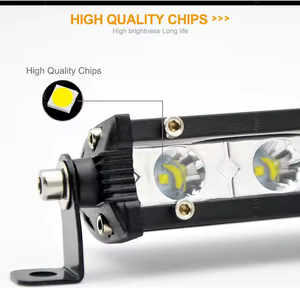 12V 24V voiture travail lumière LED barre lumineuse 7 pouces 18W jaune citron accessoires d'éclairage de voiture pour hors route <span class=keywords><strong>4x4</strong></span> <span class=keywords><strong>SUV</strong></span> ATV tracteur bateau camion - Product Image 3