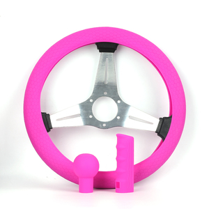 인기있는 새로운 범용 실리콘 자동차 핸들 커버 세트 자동차 방수 인테리어 액세서리 - Product Image 3