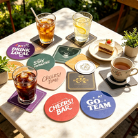Sous-verres en papier absorbant jetables ronds personnalisés de 3,5 et 4 pouces en pâte à papier pour restaurants, bars et cafés