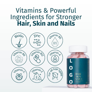 El suplemento vitamínico más vendido de fábrica promueve un cabello saludable, uñas, piel segura para uso diario todo - Product Image 2