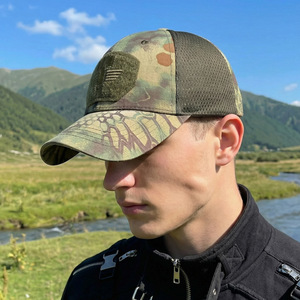 Gorra Trucker de Malla Camuflada de 6 Paneles con Visera Curva Ajustable, Gorra de Béisbol Táctica al por Mayor, Transpirable, Impermeable, Bordada - Product Image 6