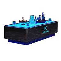 Table basse KTV lumineuse moderne, comptoir de bar spécial, table de salle de sport ou d'entrée de style farmhouse, design simple, table KTV éclairée par LED