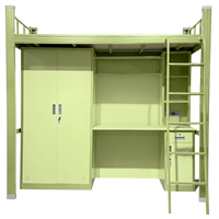 Lit superposé en métal personnalisé pour dortoir avec escalier taille Queen, design moderne pour application scolaire