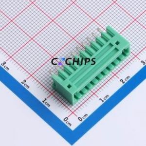MX2EDGVC-2.54-10P-GN01-Cu-A Plug-in Terminal Block Through hole,P=2.54mm Board-to-Board / Socket - Closed 1x10P 2.54mm Green - Product Image 1