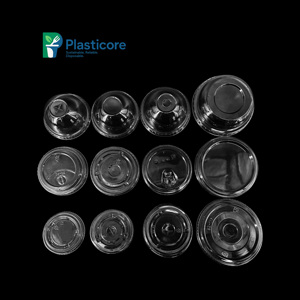 Plasticore bán buôn Chất lượng cao lạnh cup rPet phẳng có nắp đậy rõ ràng nhựa dùng một lần nắp - Product Image 2