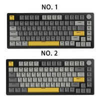 G75 Wired Mechanical Keyboard for Computer Office and Gaming LED Backlit Three-Color Keycaps with Knob