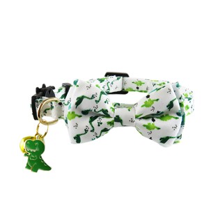 Collares para Perro con Estampado de Dinosaurio de Dibujos Animados, con Lazo y Campana, Diseño de Hebilla Ajustable para Perros Pequeños, Estilo para Todas las Estaciones - Product Image 4