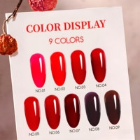 Vernis Gel Transparent Rouge Effet Verre 15ml Sans TPO HEMA Gelée Translucide UV LED Soak Off Fournitures Onglerie OEM Logo Personnalisé