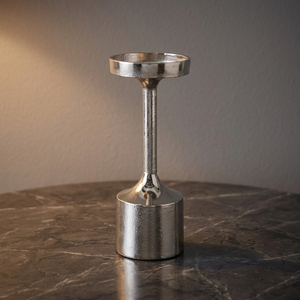 <b>Night</b> Edit Candle <b>Stand</b> Durable Home Decoration Metal Candle Holder Tall Textured Base White Candle Included - Product Image 5