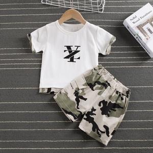 Ropa para Niños, Conjunto de Pantalones Cortos Deportivos de Verano para Niños, Conjuntos de 2 Piezas para Uso Casual - Product Image 1