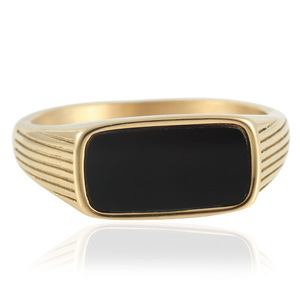 European American Style <b>Titanium</b> Steel <b>Ring</b> Green Gemstone Bezel Setting Women's Fashion Jewelry 210153 - Product Image 4