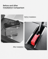Boîte de rangement pour console centrale en ABS pour Tesla Model 3/Model Y/Model Y Long Range 2025 – Organisateur de voiture intégré