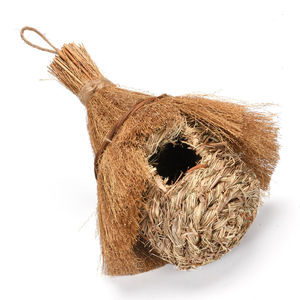 Wren Nest Fiber Bird Hideaway Sparrow House tessuto a mano piccole case per <span class=keywords><strong>uccelli</strong></span> appese colibrì Nesting Chickadee House per fringuello - Product Image 1