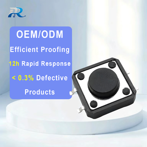 触觉微动开关DIP Mount 6x7.<span class=keywords><strong>3</strong></span>毫米12v黑白触摸按钮开关 - Product Image 2