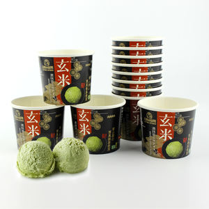 Gobelet en papier jetable à paroi simple de 473 ml avec couvercle pour crème glacée, lait, yaourt, nouilles, sucre, sushi, biscuits, hamburgers, emballage alimentaire - Product Image 5