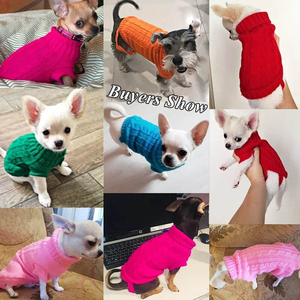 Ropa Abrigada para Mascotas Perros y Gatos Otoño Invierno Ropa para Perros Pequeños Abrigo para Cachorros y Gatos Chaqueta Suéter de Color Sólido para Perros - Product Image 4