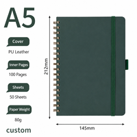 Libretas Personalizadas para Regalos Corporativos, Tapa Dura de PP, Cubierta de Cuero PU, Estampado en Plata, Encuadernación en Espiral, Varios Tamaños, Alta Calidad para Oficina