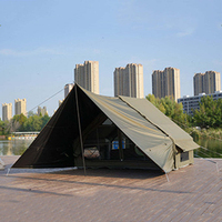 Tente de glamping extensible en coton TC 210D pour 6-8 personnes, 4 saisons, imperméable, protection UV, avec cheminée gonflable et poteaux de auvent