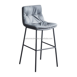 Tabourets <span class=keywords><strong>de</strong></span> <span class=keywords><strong>bar</strong></span> industriels contemporains, pieds en métal <span class=keywords><strong>noir</strong></span>, siège en cuir PU, chaises <span class=keywords><strong>de</strong></span> <span class=keywords><strong>bar</strong></span> pour restaurant, pub, salle à manger - Product Image 2