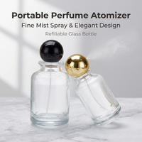 Flacon de parfum rechargeable en verre transparent de 30 ml, 50 ml, 100 ml, flacon vide avec bouchon rond pour le stockage de parfum