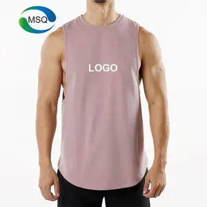 Großhandel Custom Logo Baumwolle Feuchtigkeit Wicking Muscle Athletic Shirts Ärmellose Fitness Wear Workout Männer Gym Tank Top Für Männer