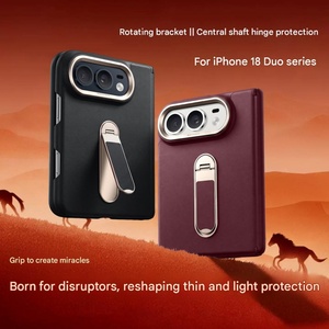 Étuis pour téléphone portable en cuir PU pour iPhone Duo avec protection à 360° °   Coque rigide de protection antichoc avec support magnétique et charnière - Product Image 2
