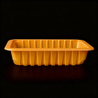 Barquette d'emballage alimentaire jetable en PP à bord lisse et scellable pour viande, steak, légumes, fruits – Jaune, Blanc, Noir